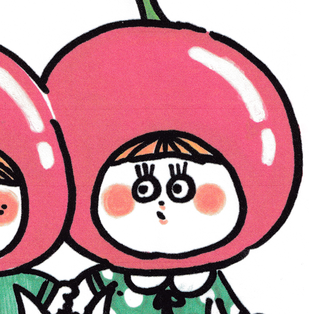 Cherry liquor Girl wearing a cherry hood (face)